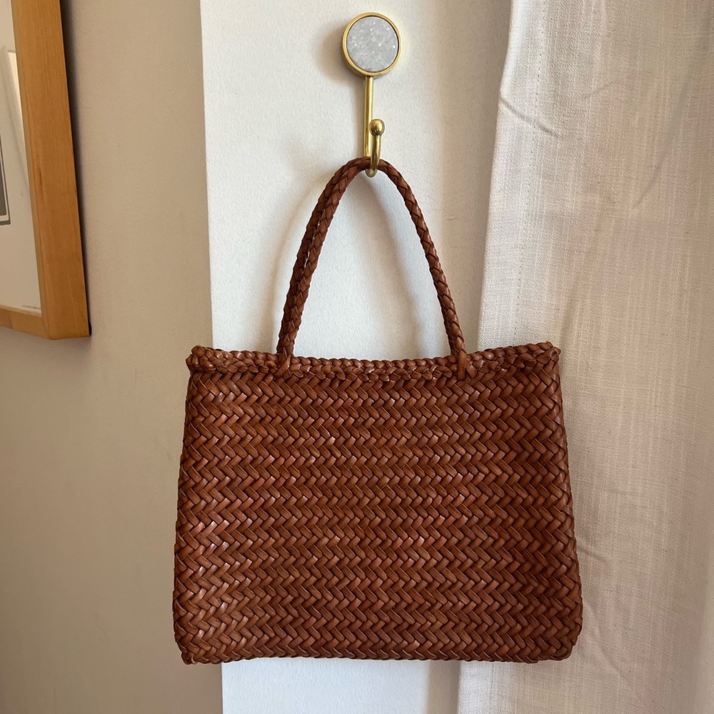Loeffler Randall Mini Woven Leather Tote EUC